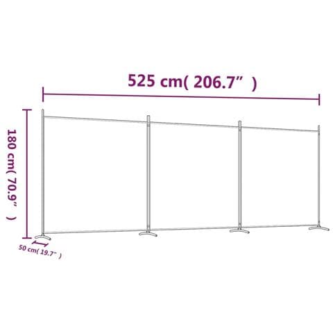 Divisorio a 3 Pannelli Nero 525x180cm in Tessuto - Foto 11