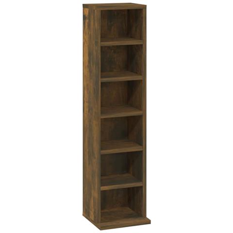 Mobile Porta CD Rovere Fumo 21x20x88 cm in Legno Multistrato - Foto 1