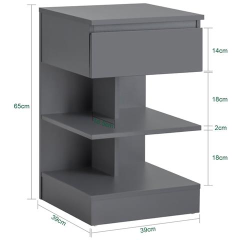 Tavolino Da Divano Tavolino Da Soggiorno Comodini Letto Con Cassetto Grigio Fbt49-hg - Foto 5