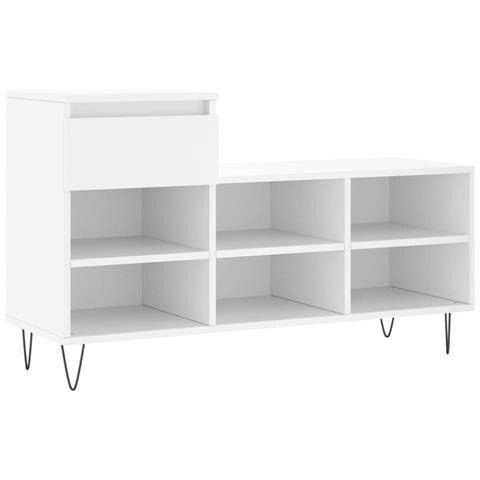 Scarpiera Bianca 102x36x60 Cm In Legno Multistrato - Foto 1