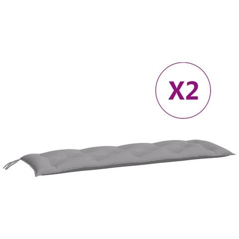 Cuscini Per Panca 2 Pz Grigi 150x50x7 Cm In Tessuto Oxford - Foto 2