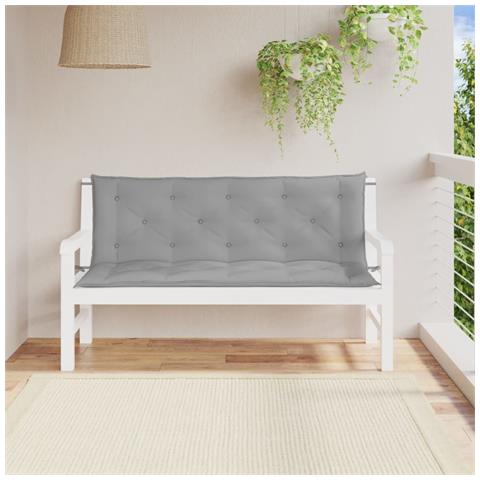 Cuscini Per Panca 2 Pz Grigi 150x50x7 Cm In Tessuto Oxford - Foto 1