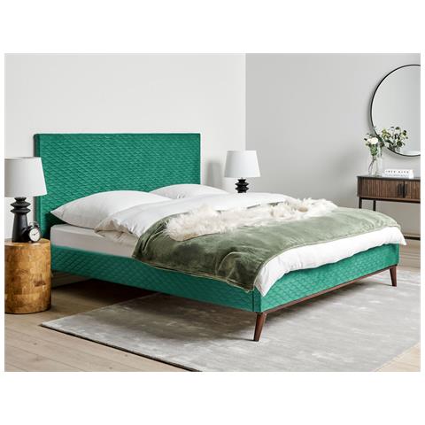 Letto Velluto Bayonne 180 X 200 Cm Verde - Foto 1