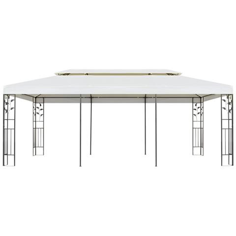 Gazebo Con Tetto Doppio Bianco 6x3 M In Acciaio - Foto 2