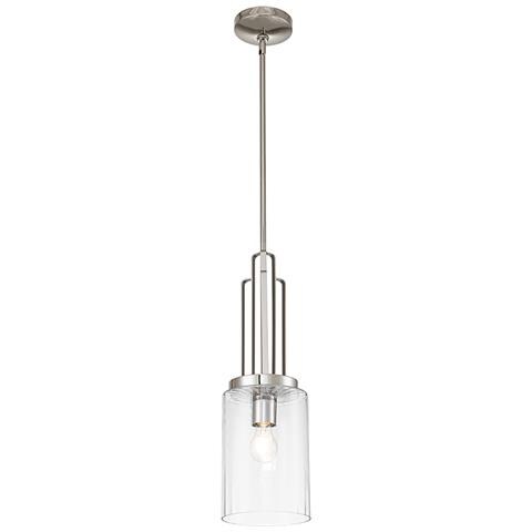 Sospensione Contemporanea Kimrose Acciaio Nichel Lucido Vetro 1 Luce E27 - Foto 1