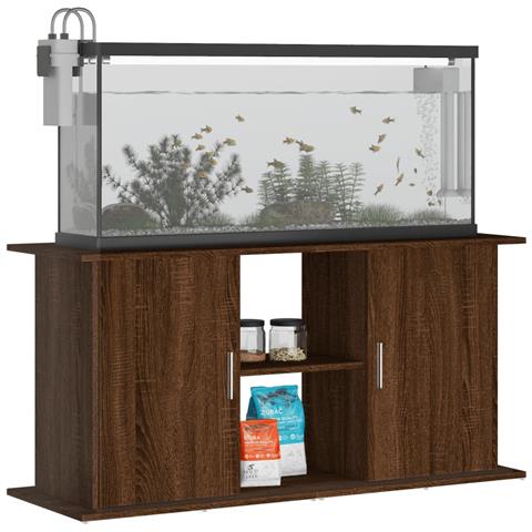 Supporto Acquario 121x41x58 Cm Legno Multistrato Rovere Marrone - Foto 2