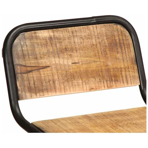 Sgabelli da Bar 4 pz 46x35,5x80 cm Legno Massello Grezzo Mango - Foto 9
