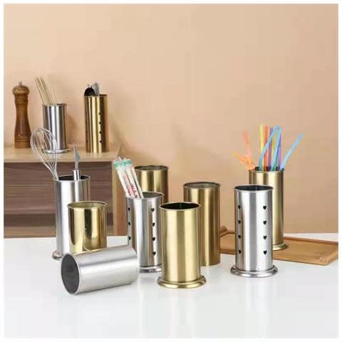 Portaposate - Elegante Organizer Per Posate In Acciaio Inox Gold M - Foto 2