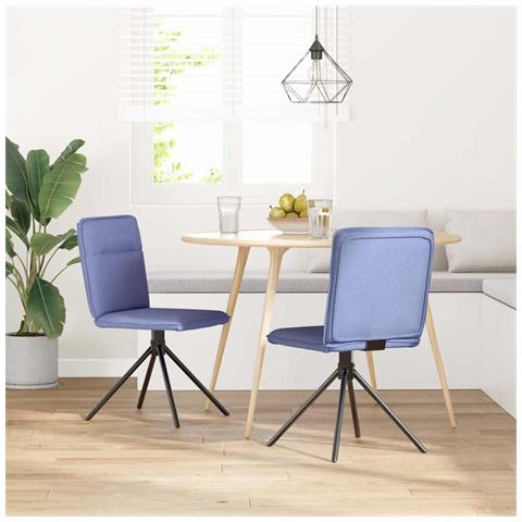 Sedie Da Pranzo 2 Pz Blu Jeans In Tessuto - Foto 2