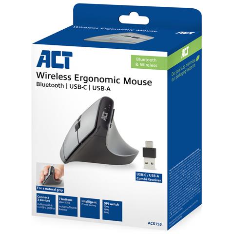 AC5155 mouse Ufficio Mano destra RF senza fili + Bluetooth Ottico 2400 DPI - Foto 2
