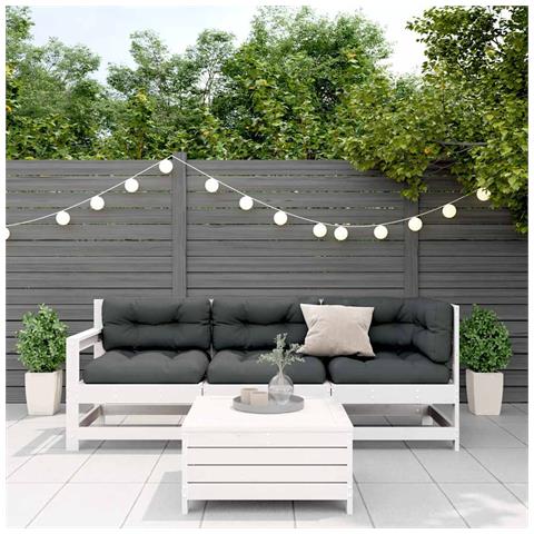 Lusso Casadino - Set Salotto Giardino 4pz Con Cuscini Bianco Legno Massello Pino - Foto 2