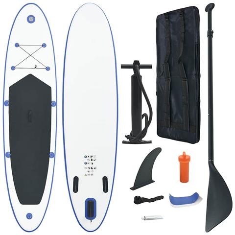Set Tavola Da Sup E Surf Gonfiabile Blu E Bianco - Foto 2