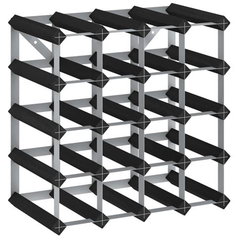 Lusso Casadino - Portavini Da 20 Bottiglie Nero In Legno Massello Di Pino - Foto 1