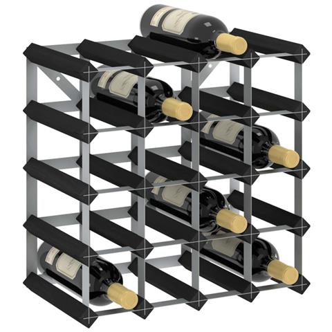 Lusso Casadino - Portavini Da 20 Bottiglie Nero In Legno Massello Di Pino - Foto 6