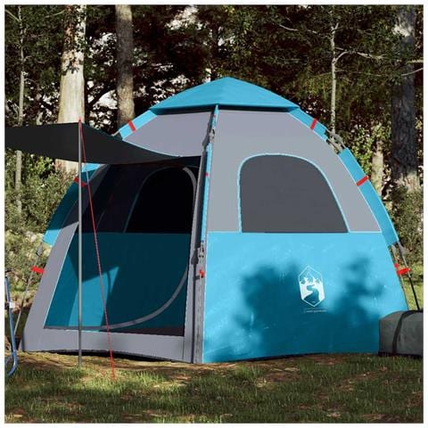 Tenda da Campeggio Cabina 4 Persone Blu a Rilascio Rapido - Foto 1