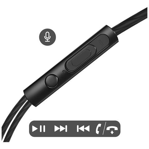 Cuffie Con Filo Jack 3,5 Mm Con Microfono Integrato, Nero - Foto 2