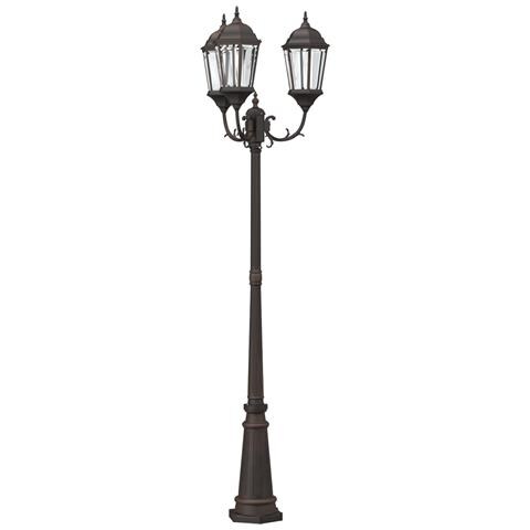 Palo da Giardino con 3 Lampade E27 Bronzo 235 cm Alluminio - Foto 1