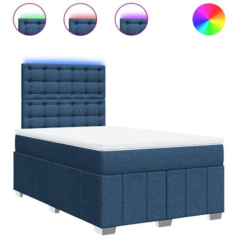 Giroletto a Molle con Materasso Blu 120x190 cm in Tessuto - Foto 1
