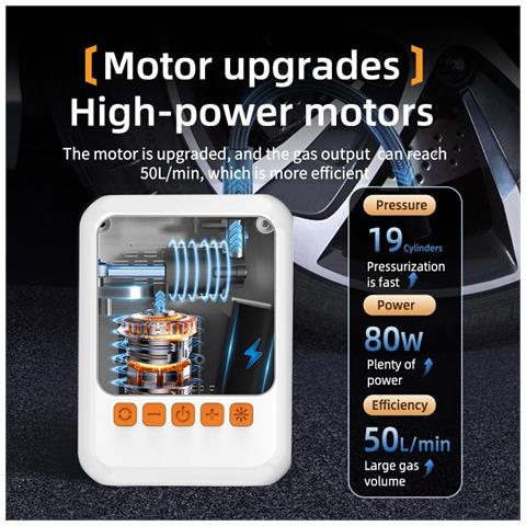 Mini Gonfiatore Portatile Wireless Per Auto - Foto 7