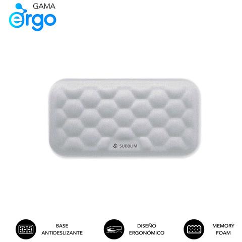 SUBMP-04E041 poggiapolso Cotone, Lycra, Memory foam, Poliuretano (PU) Argento - Foto 1