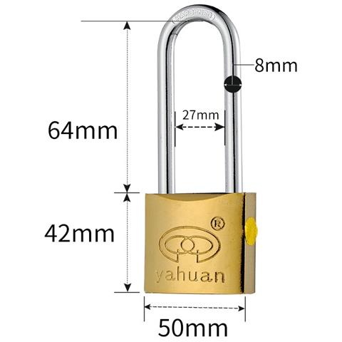 Lucchetto Ad Arco Lungo - Serratura Di Sicurezza In Ferro Da 50mm Per Armadietti, Mobili E Altro - Foto 2