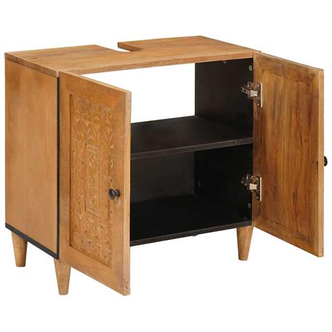 Mobile da Bagno con porta Marrone chiaro 62 x 33 x 58 cm - Foto 2