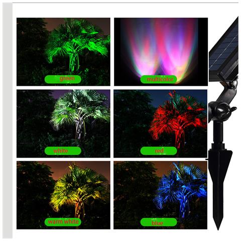 Faretto Solare Led 1w - Illuminazione Impermeabile Per Giardino Esterno Warmwhite - Foto 6