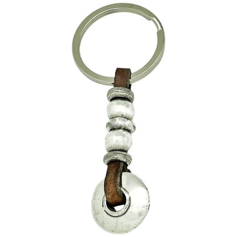Set Portachiavi E Bracciale In Pelle Marrone Tub1 - Foto 5