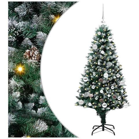 Albero di Natale artificiale con 150 LED Verde 150 cm - Foto 1