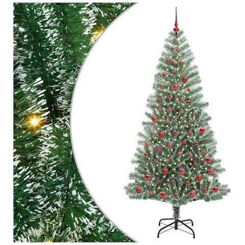 Albero di Natale Artificiale Imbiancato con Luci LED 210 cm - Foto 1
