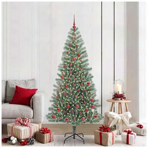 Albero di Natale Artificiale Imbiancato con Luci LED 210 cm - Foto 2
