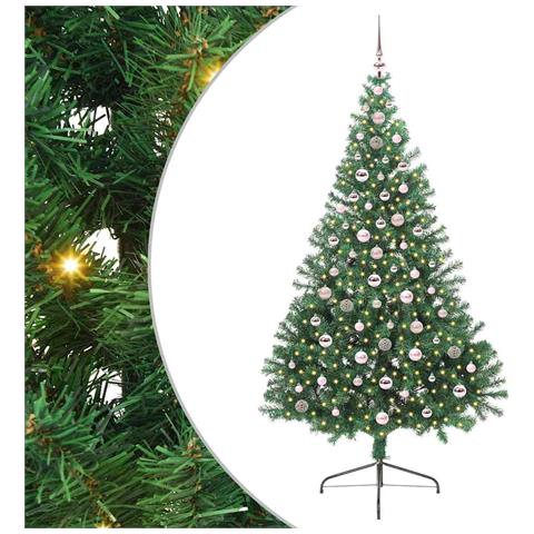 Albero di Natale artificiale con luci integrate Verde 240 cm - Foto 1