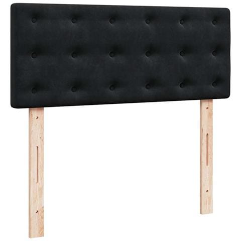 Pouf Letto con Materasso e LED Nero 120x190cm in Velluto - Foto 9