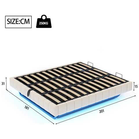 Letto Con Barra Led Regolabile E Stoccaggio A Pressione - Foto 2