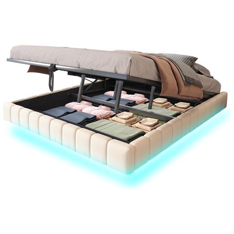 Letto Con Barra Led Regolabile E Stoccaggio A Pressione - Foto 1
