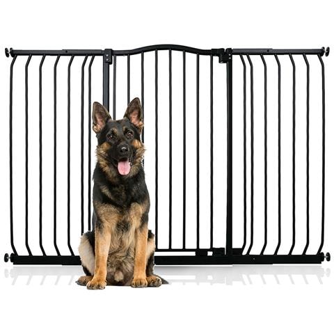 Bettacare Cancelletto Per Cani Extra Alto Con Parte Superiore Incurvata, 143cm - 152cm, Nero Opaco, Extra Alto Con 100cm Di Altezza - Foto 1