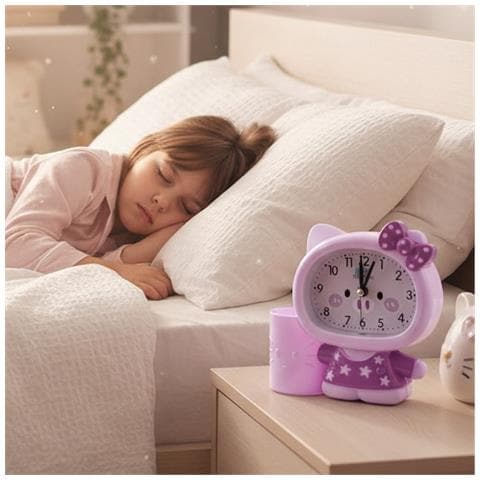 Sveglia Design Gatto Giocoso Con Portapenne Per Bambini - Foto 4