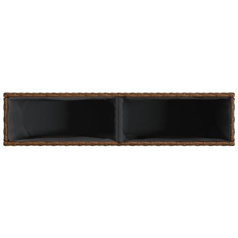 Fioriere da Giardino con 2 Vasi Marrone 90x20x40 cm Polyrattan - Foto 9