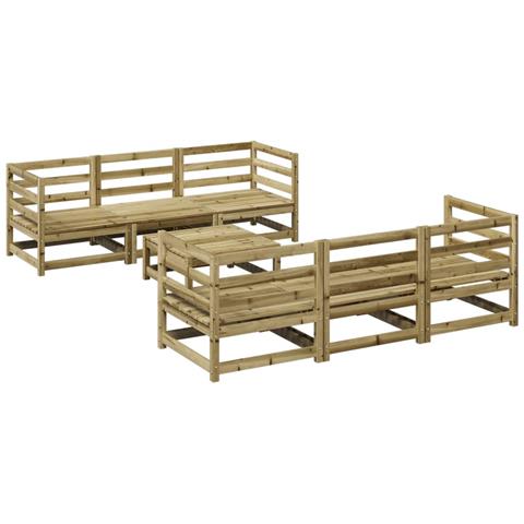 Set Divani da Giardino 7 pz in Legno Impregnato di Pino - Foto 1