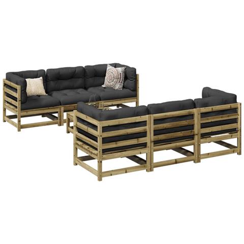 Set Divani da Giardino 7 pz in Legno Impregnato di Pino - Foto 2