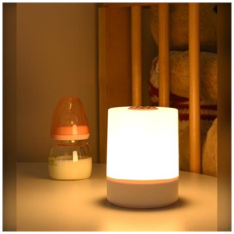 Lampada Da Comodino Con Controllo Touch, 3 Temperature Colore Dimmerabili Senza Scatti, Luce Soffice Per Gli Occhi E Bagliore Ambientale A 360 Gradi - Foto 2