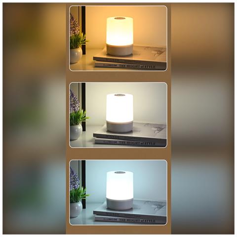 Lampada Da Comodino Con Controllo Touch, 3 Temperature Colore Dimmerabili Senza Scatti, Luce Soffice Per Gli Occhi E Bagliore Ambientale A 360 Gradi - Foto 5