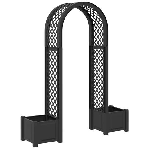 Arco di Rose con Vaso Antracite 168,5 x 43 x 207 cm PP - Foto 1