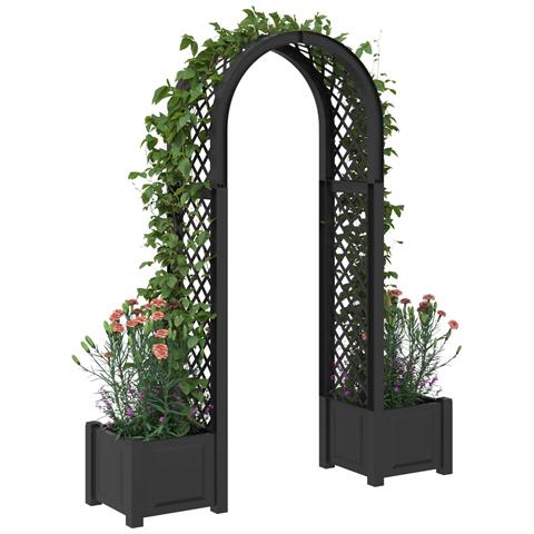 Arco di Rose con Vaso Antracite 168,5 x 43 x 207 cm PP - Foto 2