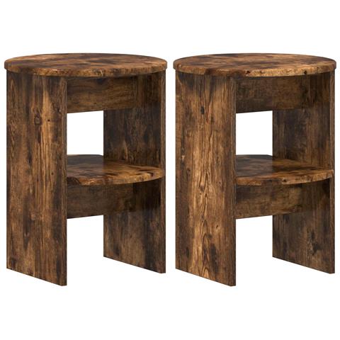 Mobile laterale 2 pcs Quercia Affumicata Ø40 x 50 cm - Foto 1