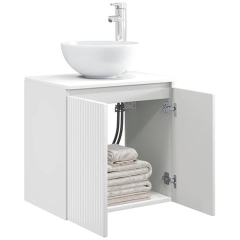 Mobile Lavabo da Parete Bianco Lucido 49,5 x 41 x 64,5 cm - Foto 2