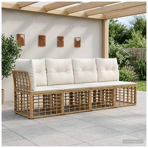 Divano da Giardino 4 Posti con Braccio Sinistro 4 pcs - Foto 2