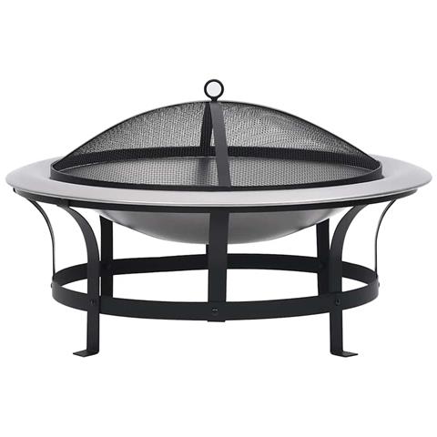 Braciere da Giardino con Griglia in Acciaio Inox 76 cm - Foto 1