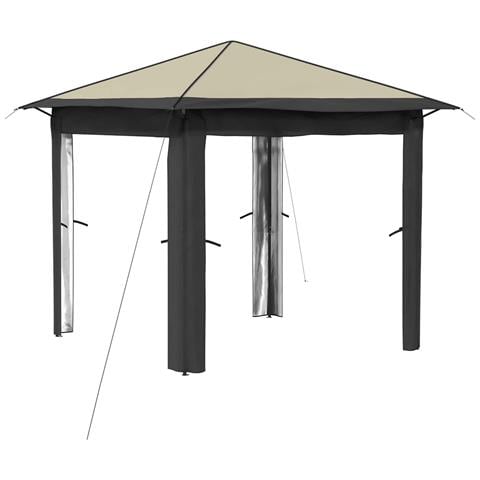 Gazebo senza Parete 2,6 x 2,6 m Crema e Antracite - Foto 1