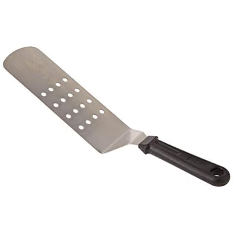 60421 - Spatola forata in acciaio inox con manico pieno, 7,5x21,5 cm. - Foto 1